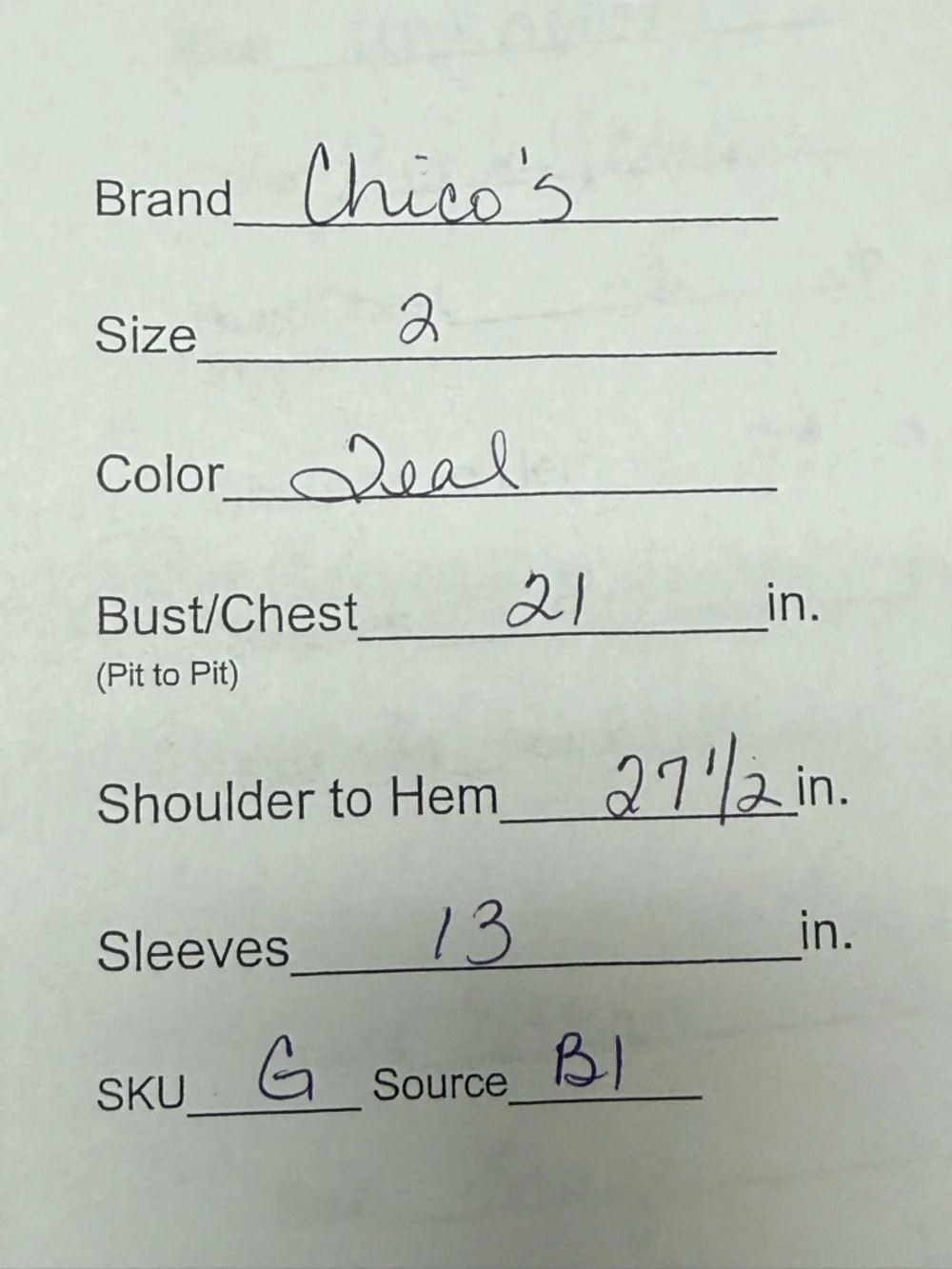 Chico's Teal V Neck Knit Top Short Sleeve Tunic Pockets Size 2 Soft Chic - Picture 11 of 11